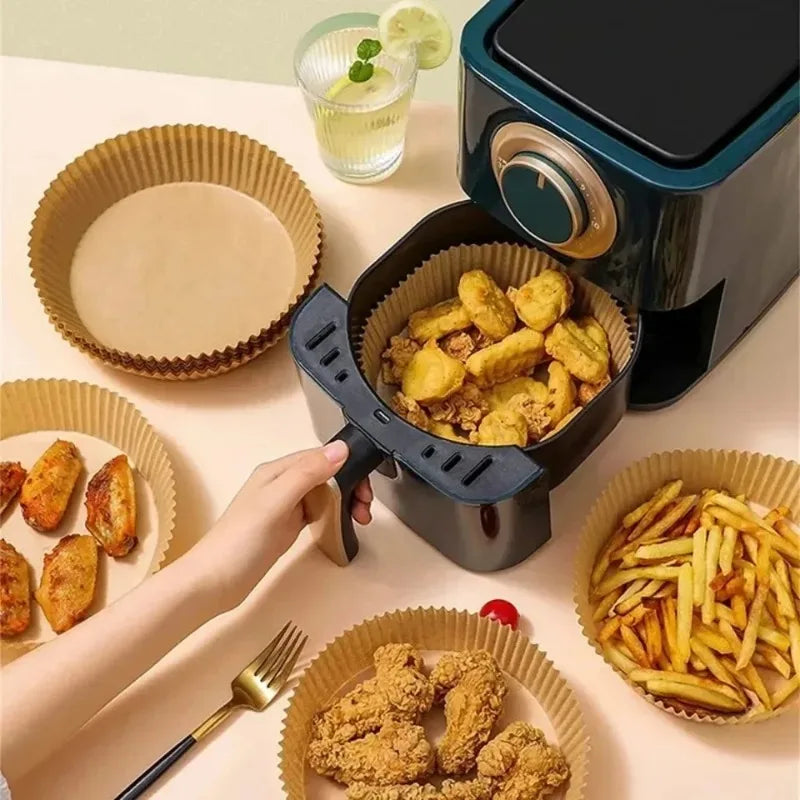 Air Fryer Parchment Liners – Round, Square & Rectangle, 50–100 Pk