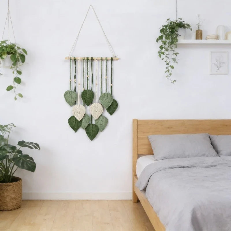 Macrame Leaf Garland Jungle Nursery Decor Green Theme Classroom Room