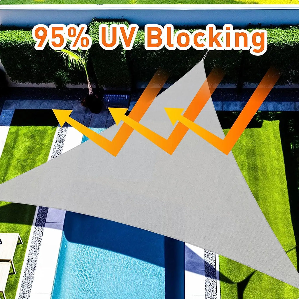 Triangle Sun Shade Sail 98% UV Block Waterproof Canopy for Patio
