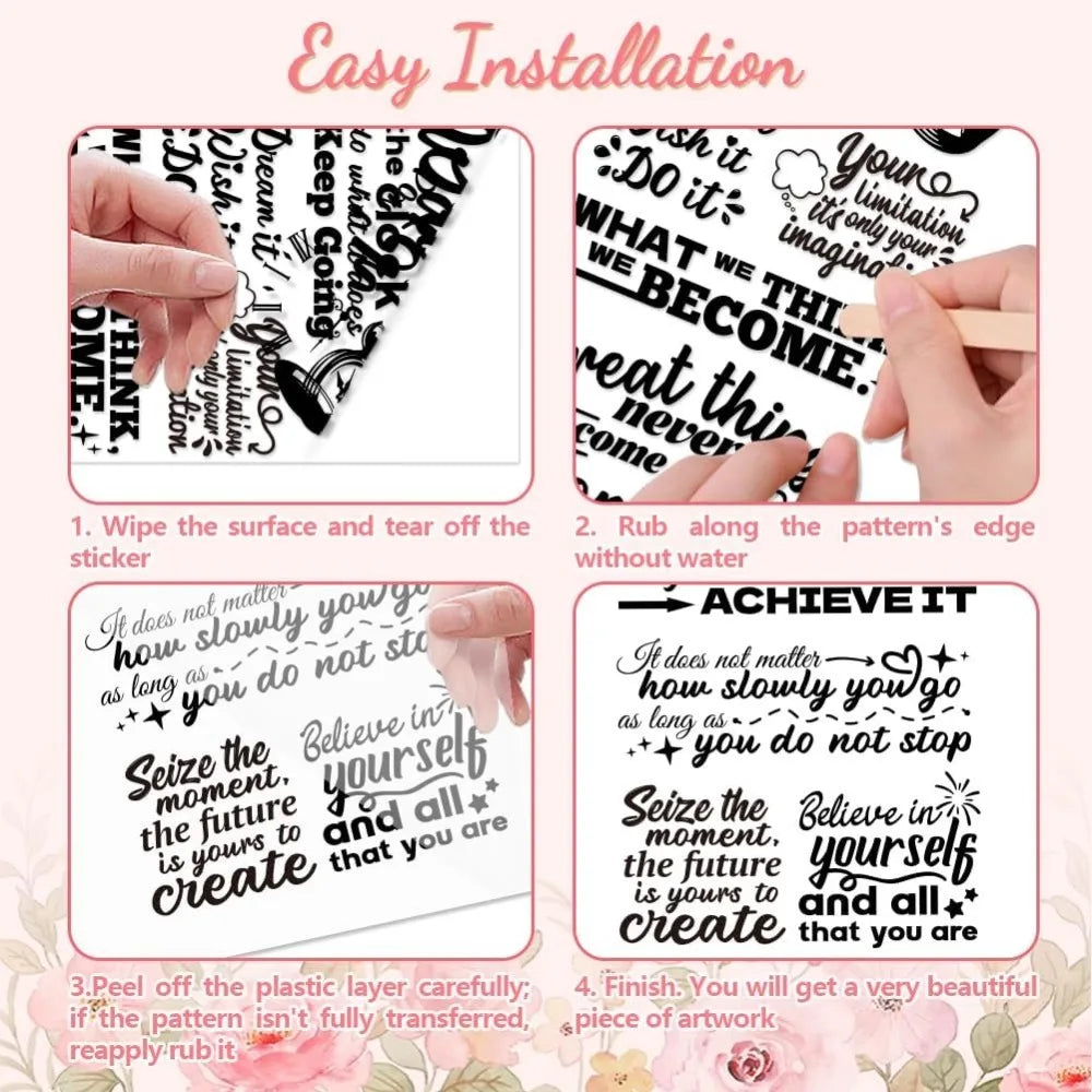Rub-On Transfer Stickers for Furniture & Crafts – 3Pcs 6×12"