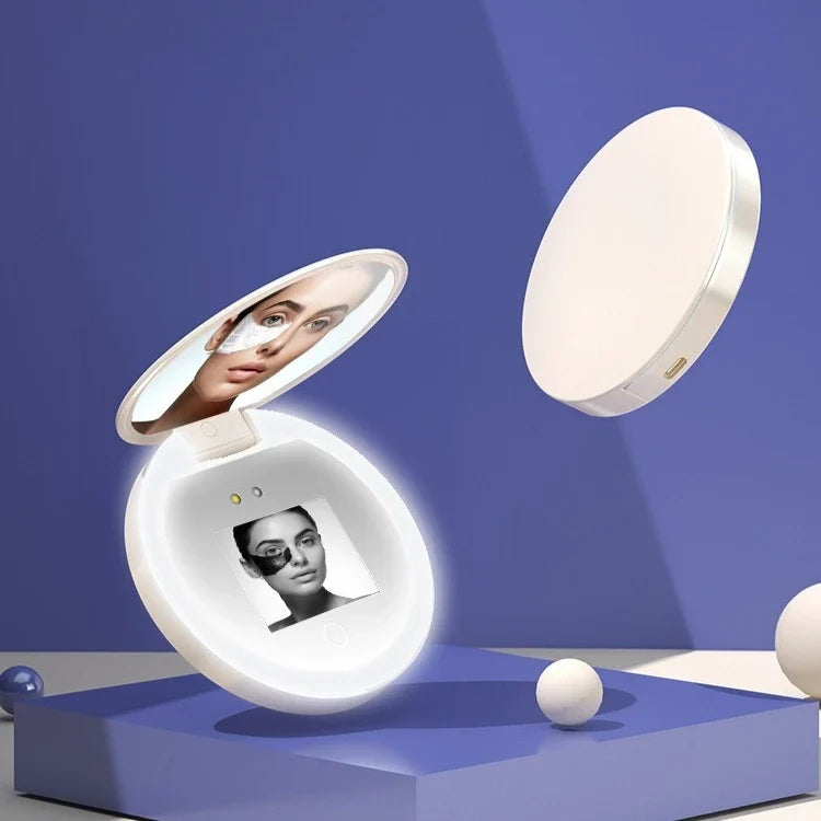 UV Sunscreen Testing Mirror | LED Light & 2X Magnification Travel