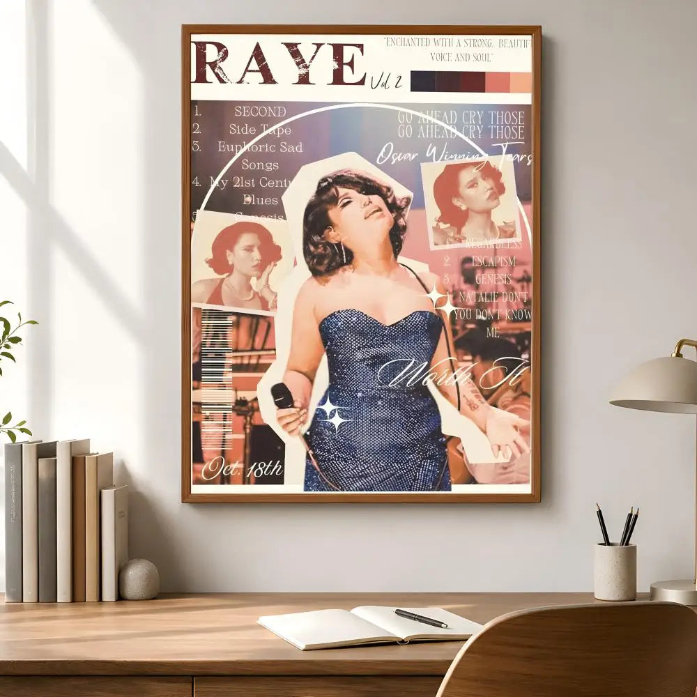 R-RAYE Waterproof PVC Wall Poster – Peel & Stick HD Art Print