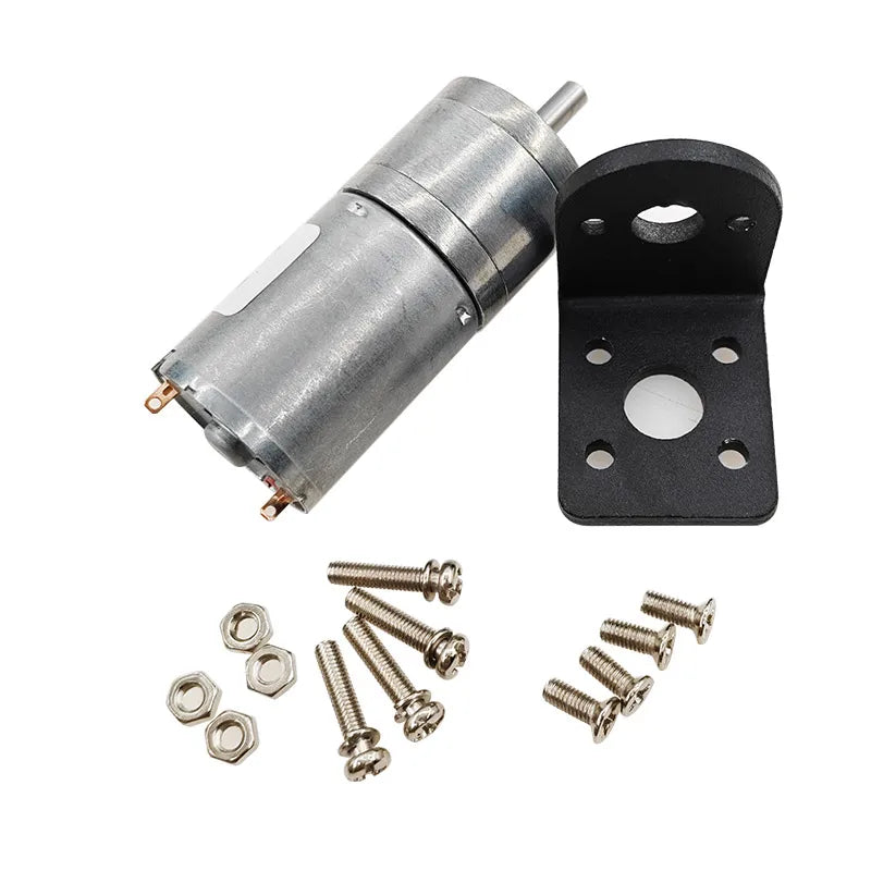 JGA25-370 DC Geared Motor 3V High Torque + Mounting Bracket