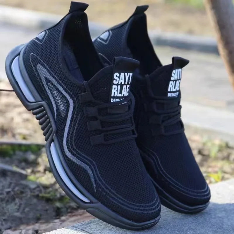 Men's Breathable Mesh Sneakers – Lightweight Lace-Up Sport Shoes