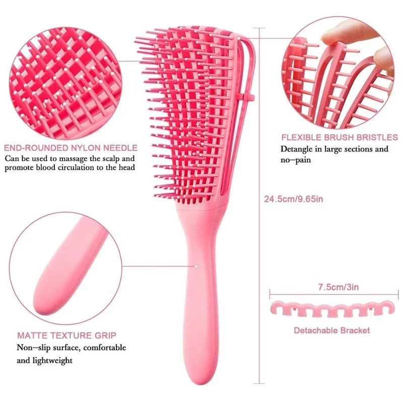 Detangling Hair Brush & Scalp Massager for Curly & Thick Hair