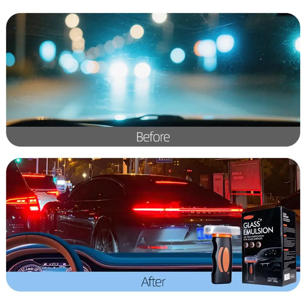 Car Glass Cleaner Brush – Oil Film & Watermark Remover