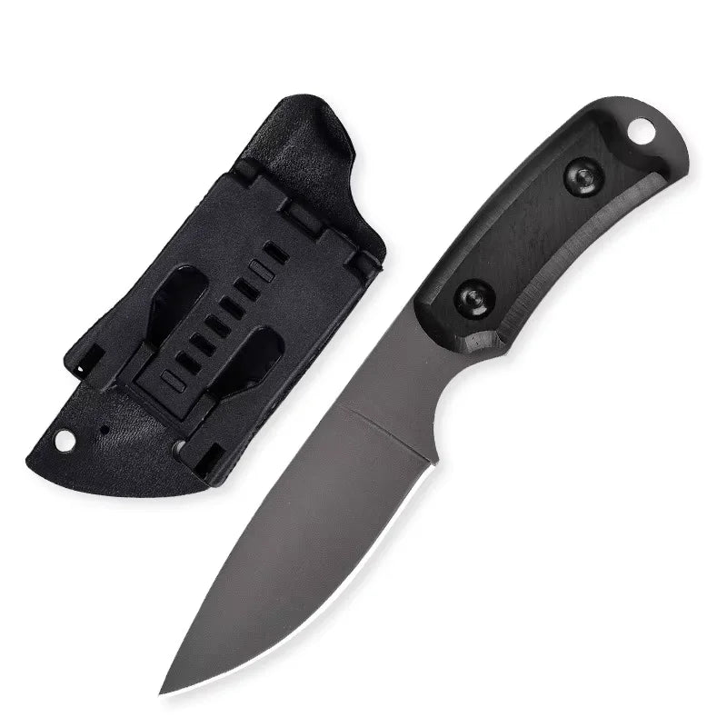 D2 Steel Fixed Blade Knife – Ebony Handle EDC & Camping