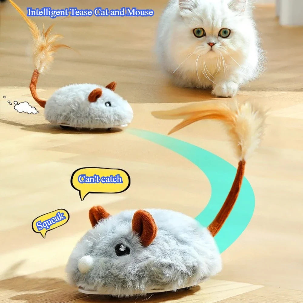 Interactive Electric Plush Mouse Cat Toy – Auto-Moving & Rechargeable