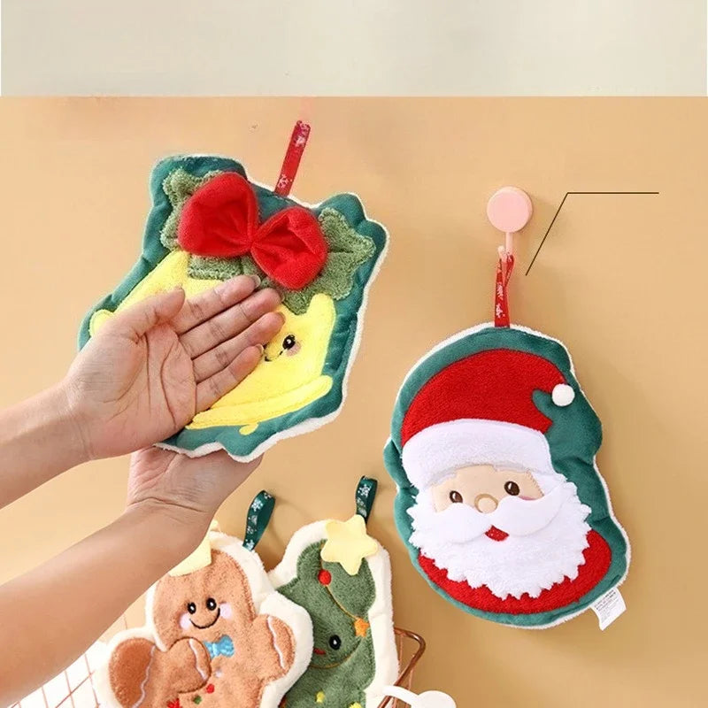 Christmas Festive Kitchen Towel Holiday Decor Absorbent Snowman Tree