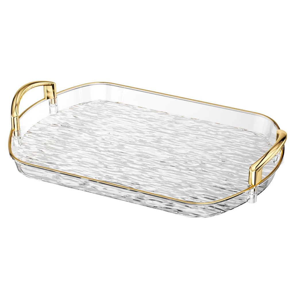 Clear Plastic Serving Tray with Handles | Large Food Platter