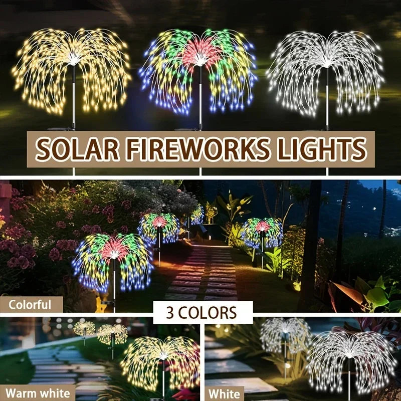 Solar Firework Pathway Lights | Waterproof LED Garden Stake