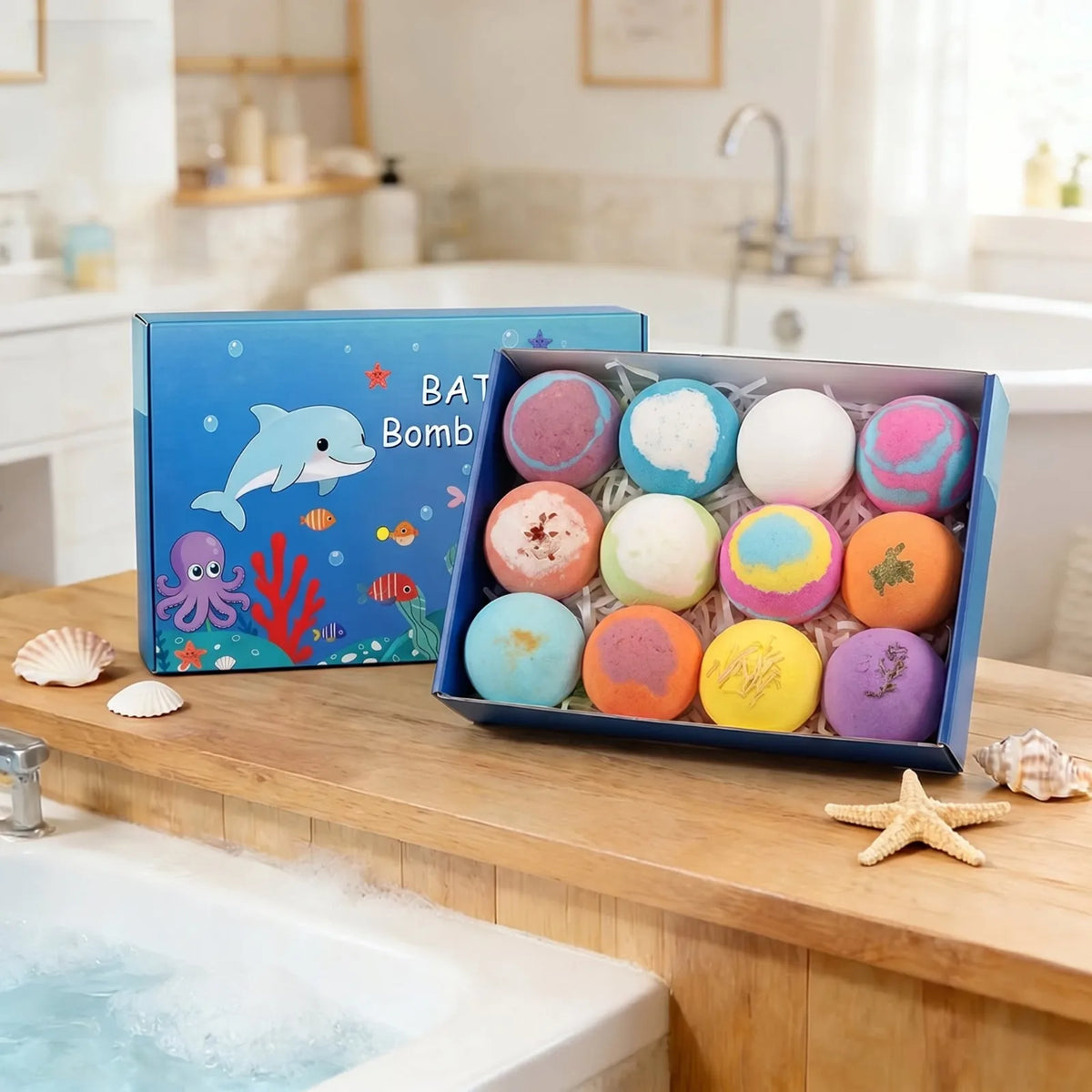 Ocean Surprise Toy Bath Bombs Set – Natural Kids Gift 6-12 PCS