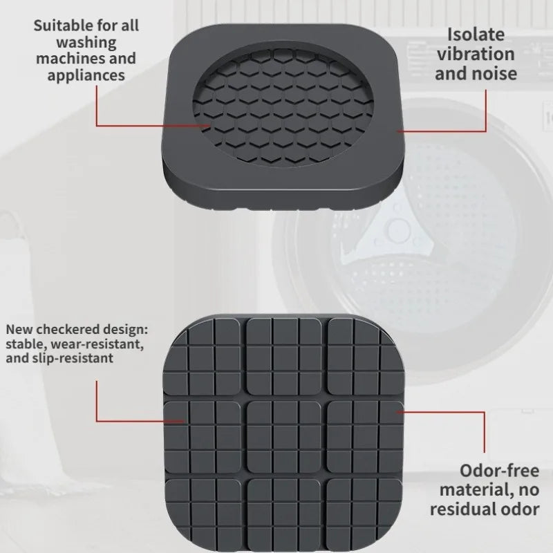 Anti-Vibration Washing Machine Feet Pads | Non-Slip Floor Mats