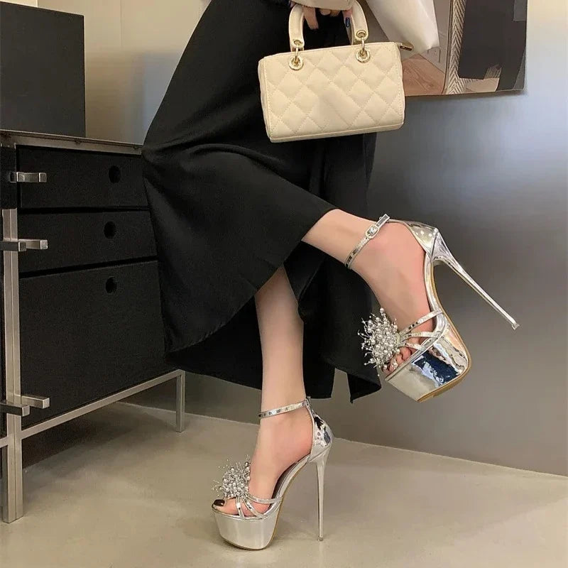 Women's Diamond High Heel Sandals – Wedding & Party Stiletto