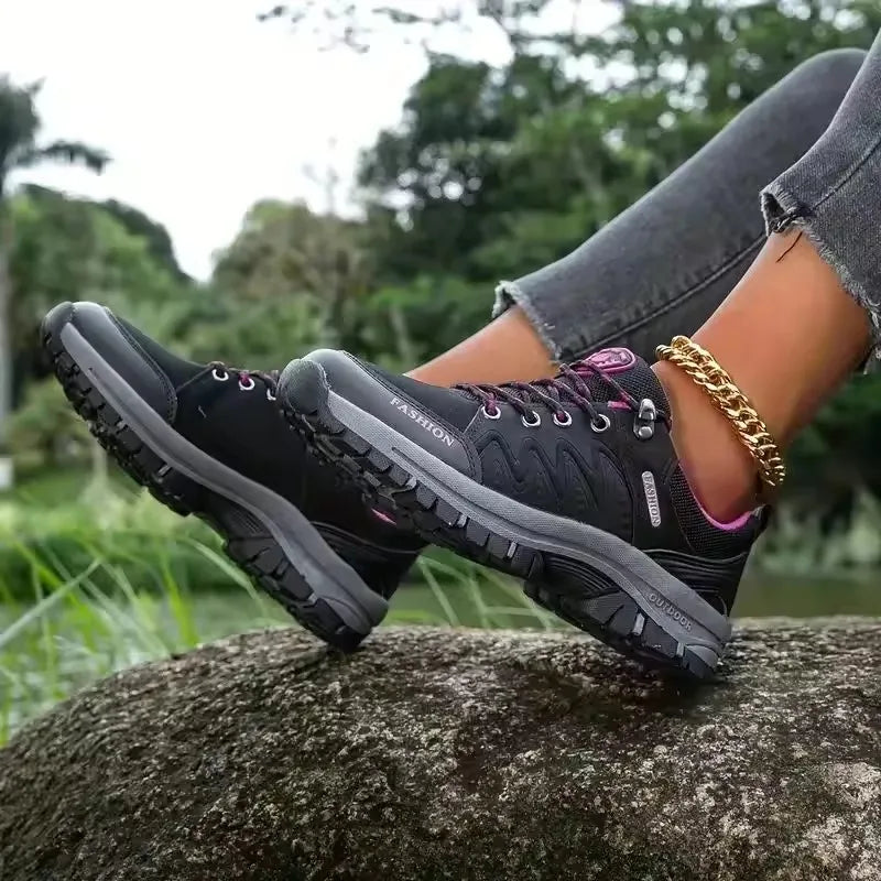 Women's Breathable Mesh Hiking Sneakers – Anti-Slip Outdoor Shoes