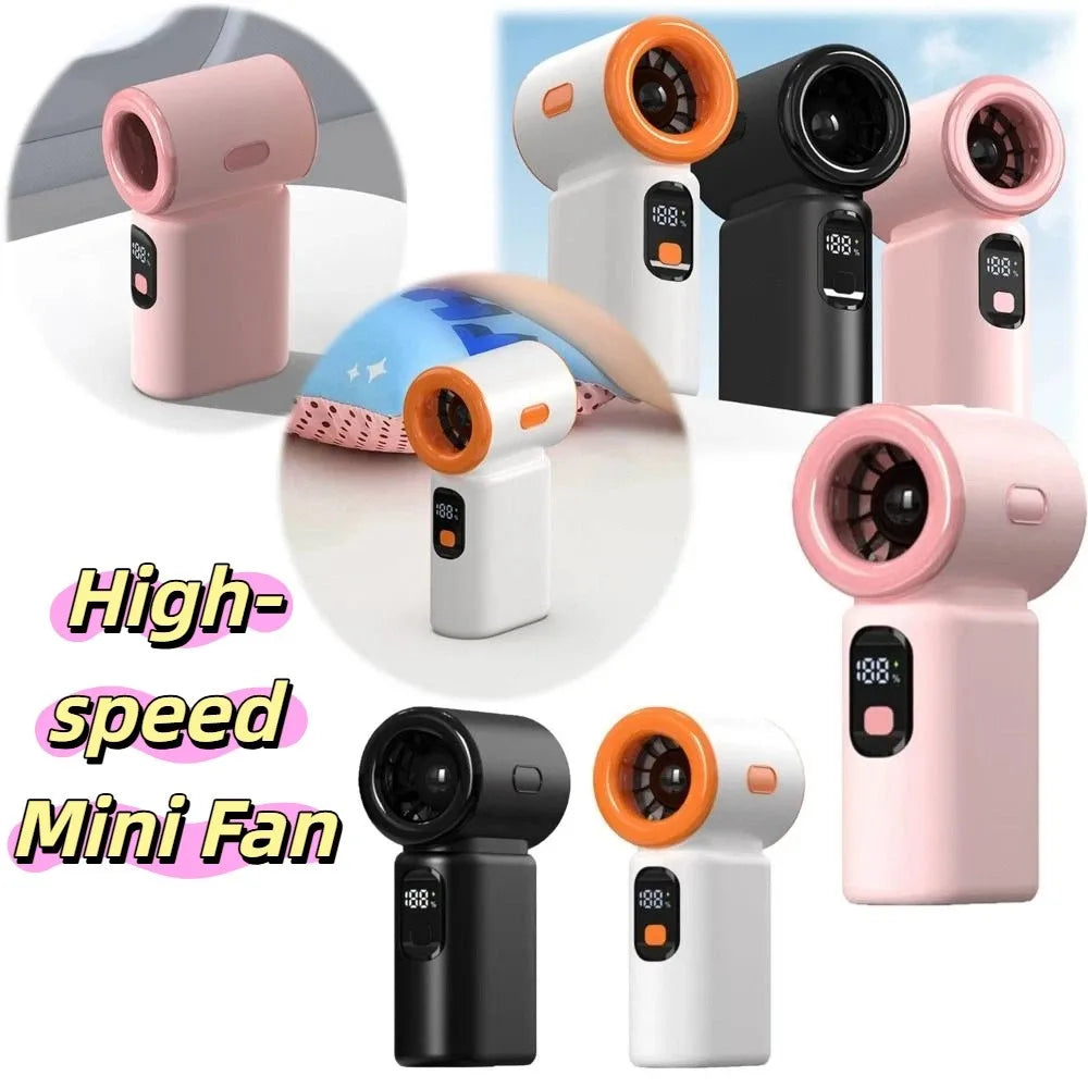 Digital Mini Handheld Fan – 100-Speed USB Rechargeable Turbo