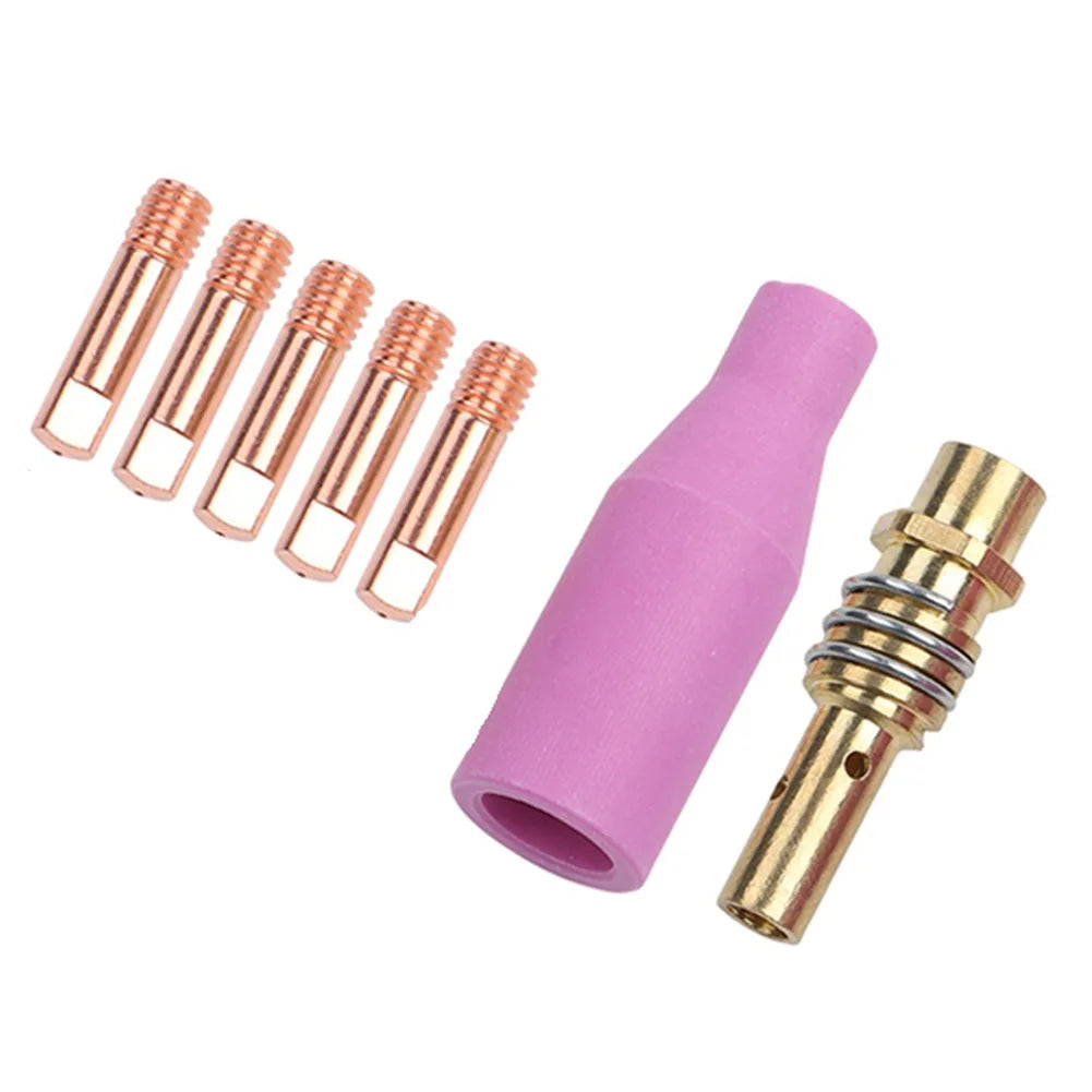 7-Piece 15AK MIG Welding Torch Kit – 0.8mm Tips & Ceramic Nozzle