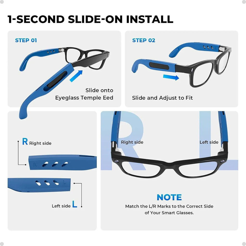 Anti-Slip Silicone Eyeglass Ear Hooks – Sweat-Resistant Grip