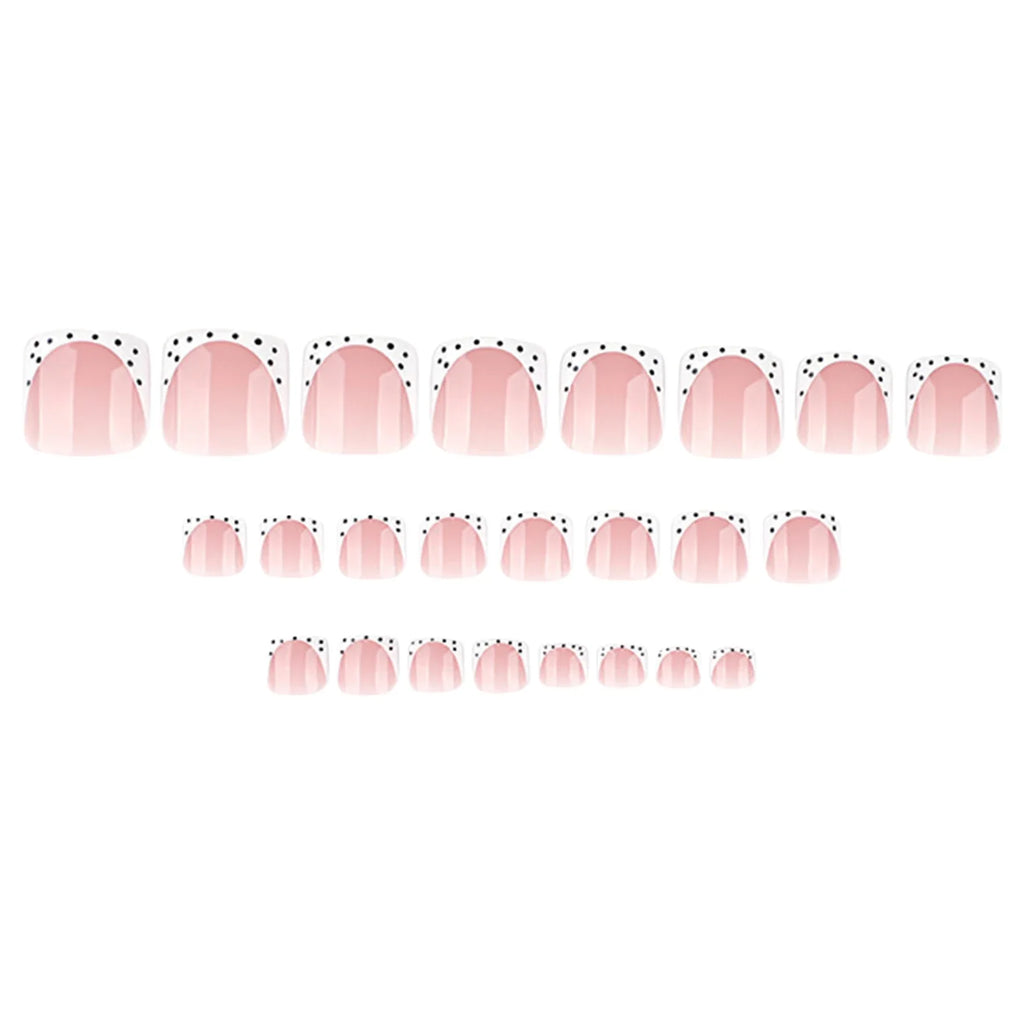 French White Press-On Toe Nails 24pcs | Short Square Full Cover
