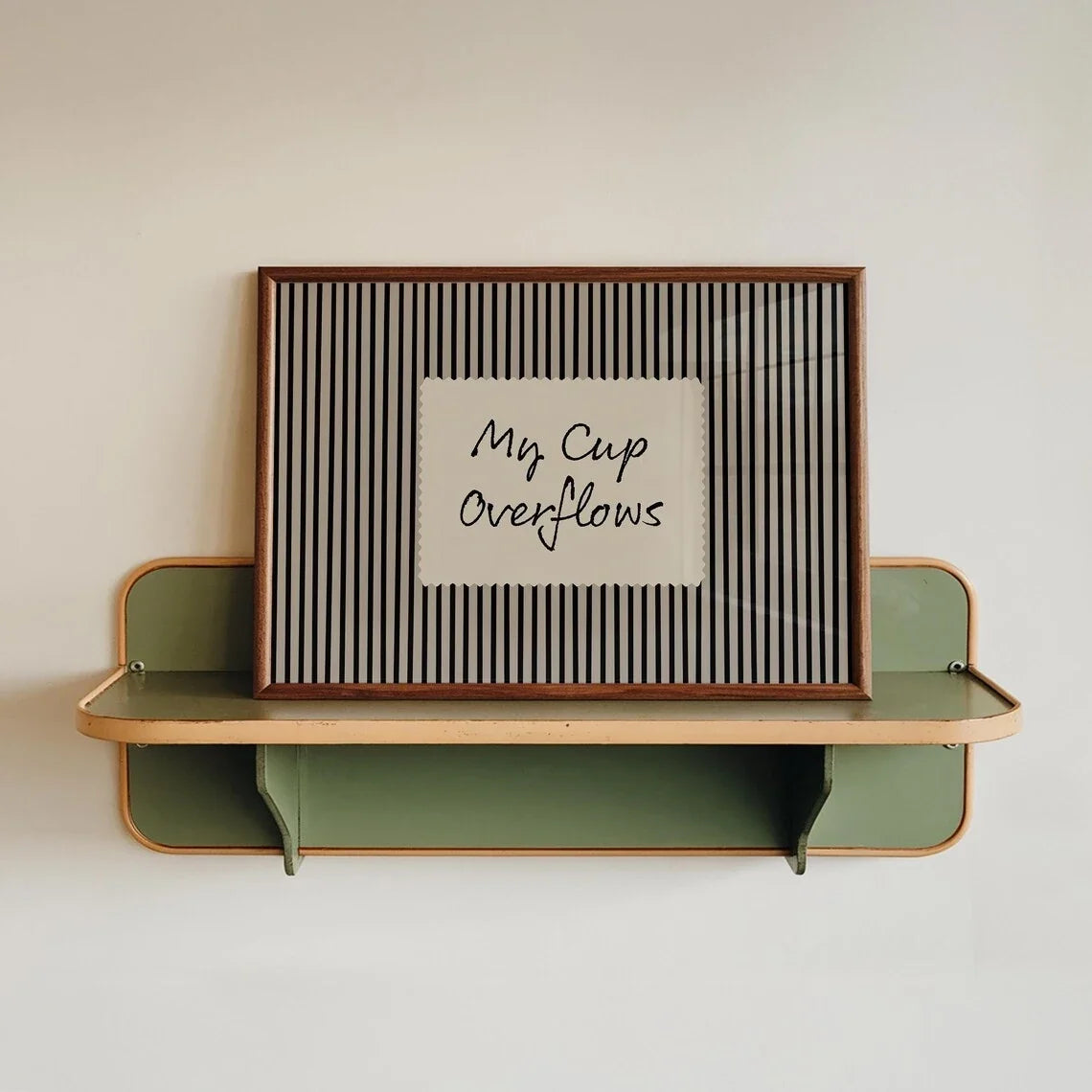 "My Cup Overflows" Christian Canvas Wall Art | Black Stripe