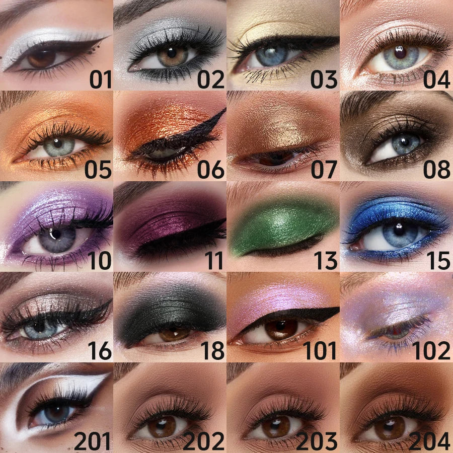 KAFURUX 24-Color Glitter Eyeshadow & Highlighter Pencil Waterproof