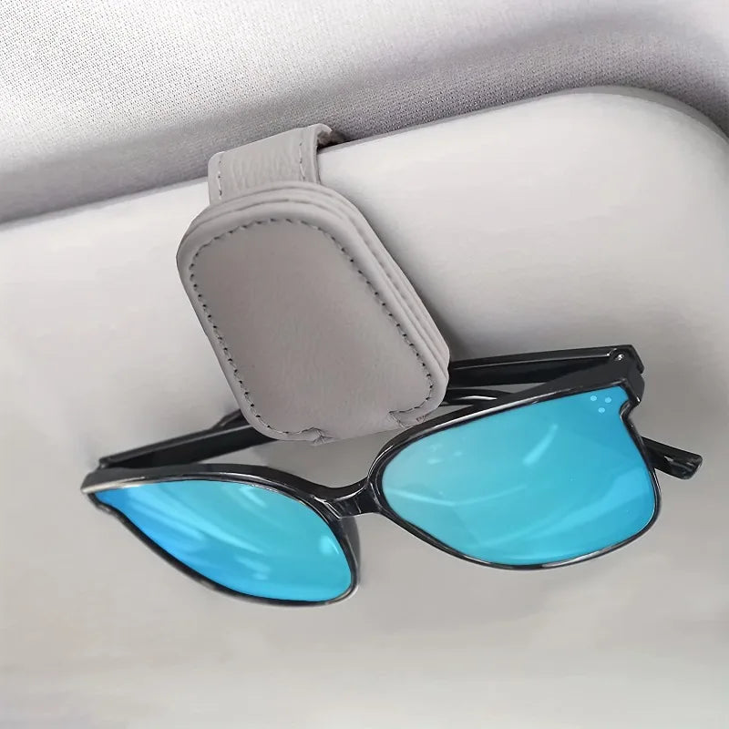 Magnetic PU Leather Car Visor Glasses Holder Clip