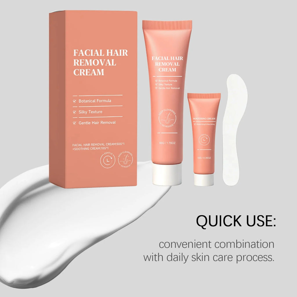 Facial Hair Removal Cream Kit – Gentle Formula for Women 50g