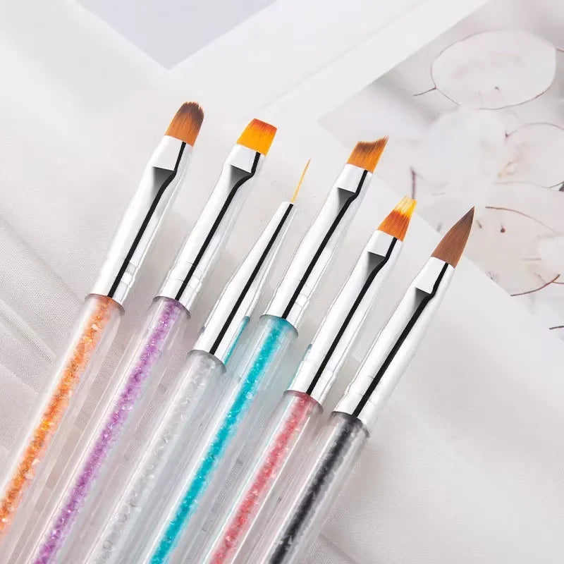 6-Piece UV Gel Nail Art Brush Set – Liner & Acrylic Pens