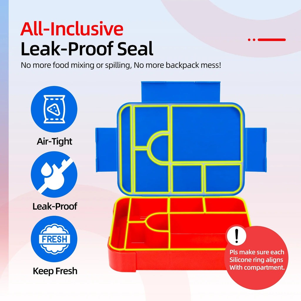 Kids Leakproof Divided Bento Lunch Box – Microwave Safe