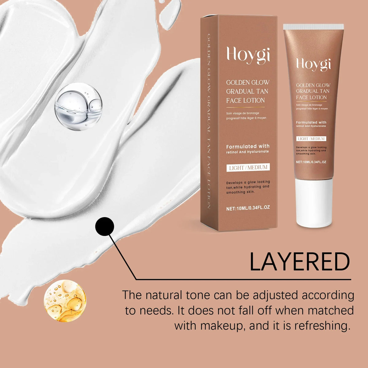Hoygi Sunless Self-Tanning Lotion | Body Bronzer for Face & Body