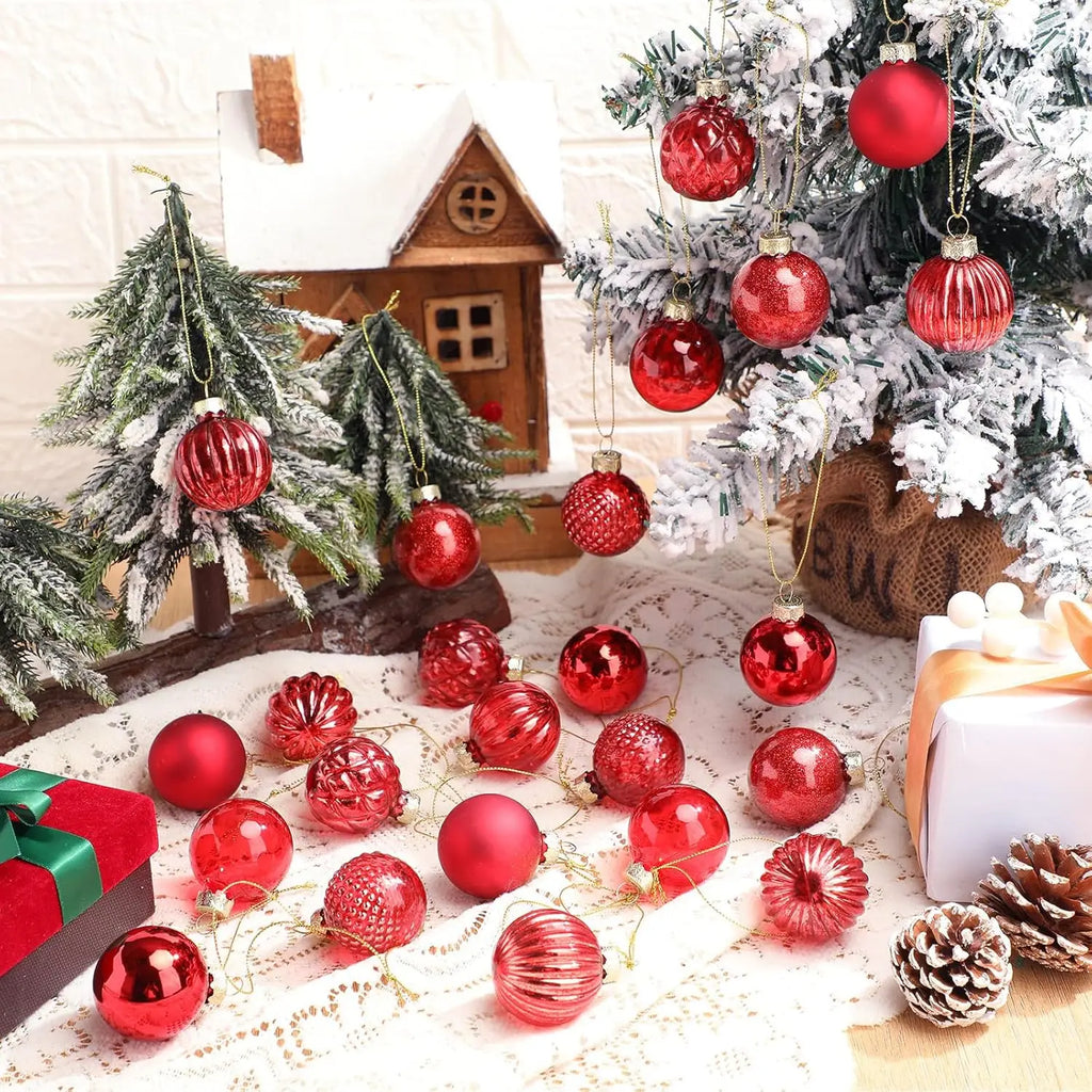 Christmas Balls Ornament Plastic Tree Gold Red Pink Ball Pendant
