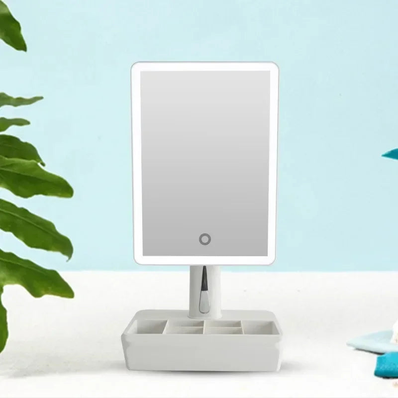 Desktop Vanity Mirror 20 LED Lights Touch Dimmer & Bluetooth Speaker