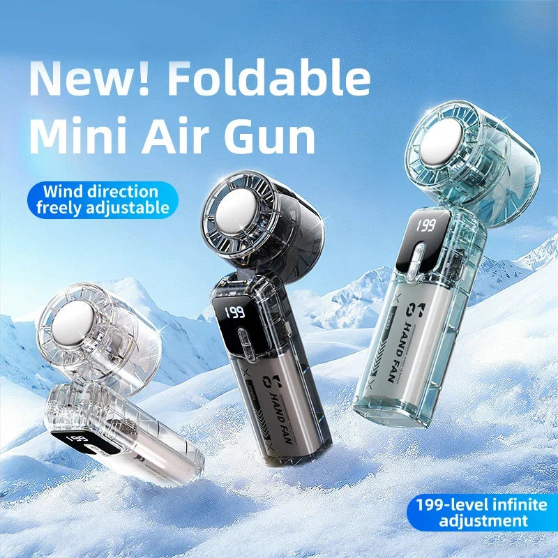Transparent Mini Portable Fan – Quiet Foldable Handheld Cooler