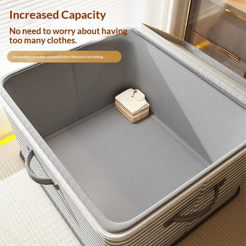 Lockable Foldable Storage Box with Lid – Non-Woven Organizer