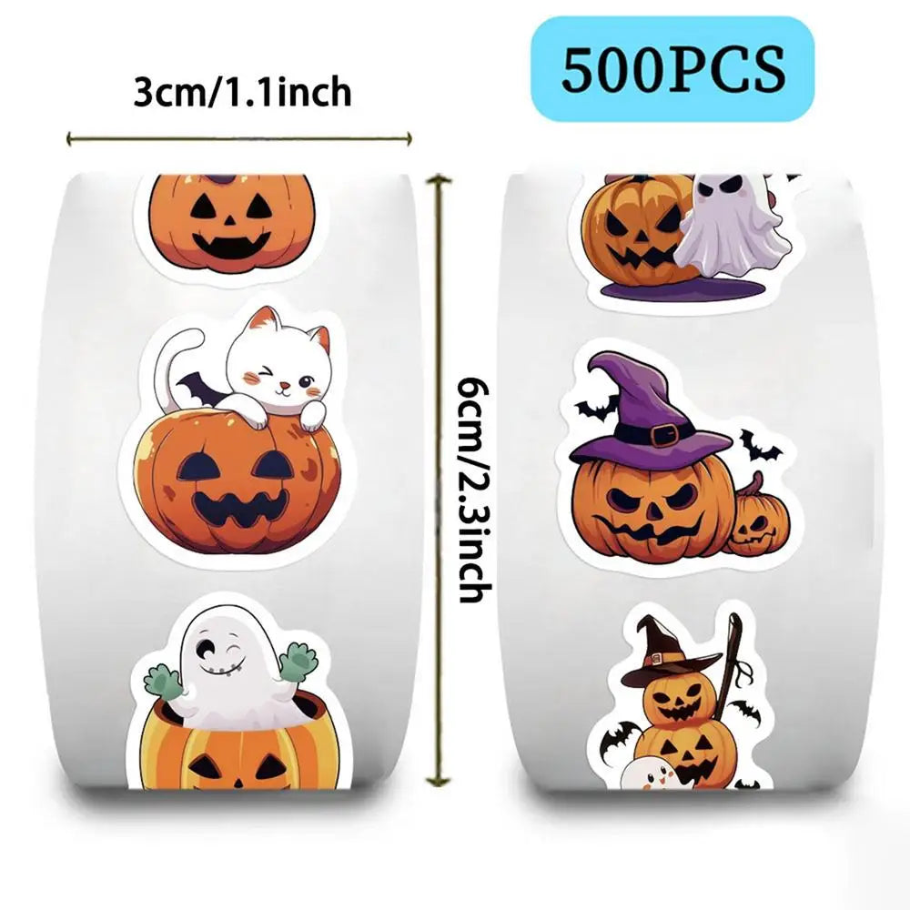 Halloween Pumpkin Stickers 500pc | Envelope Seals & Decals