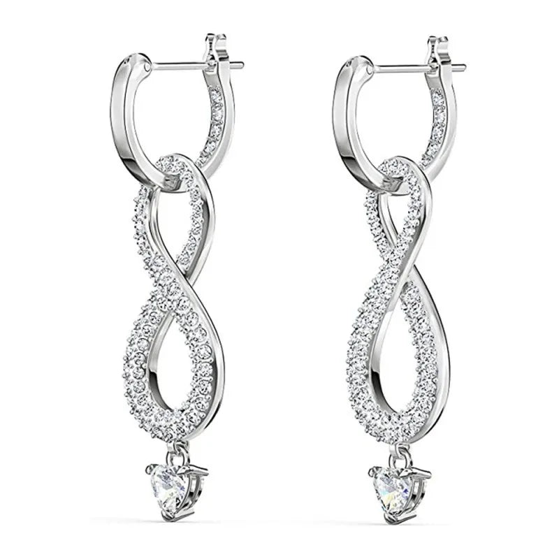 Huitan Infinity CZ Dangle Earrings – Bridal Wedding Jewelry