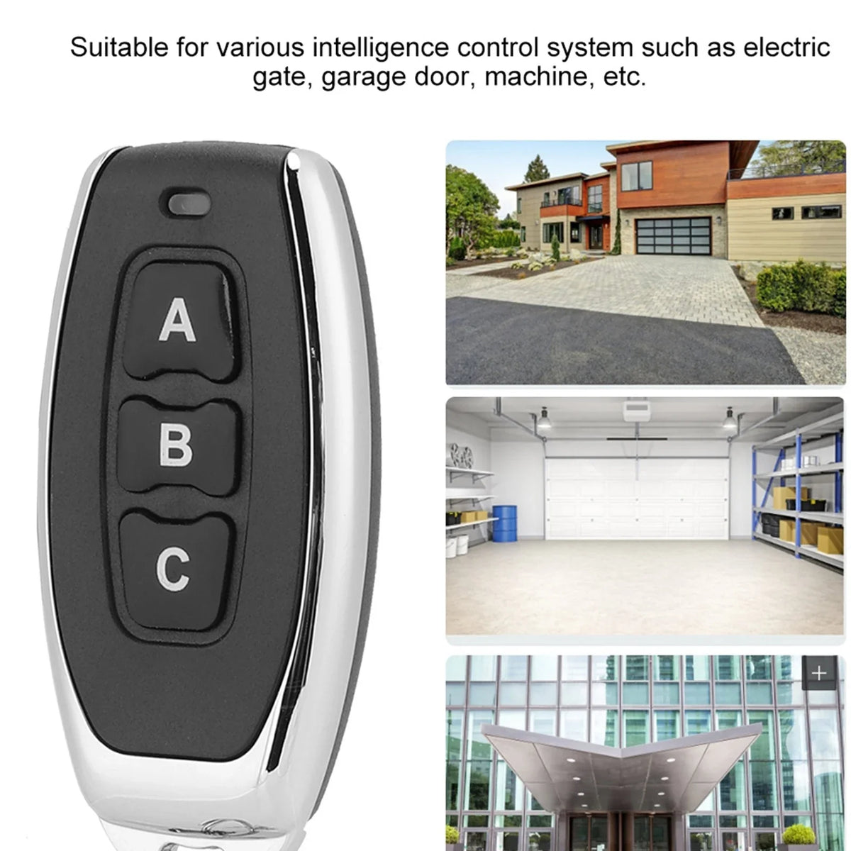 433MHz 3-Button RF Remote for Gate & Garage Door | EV1527