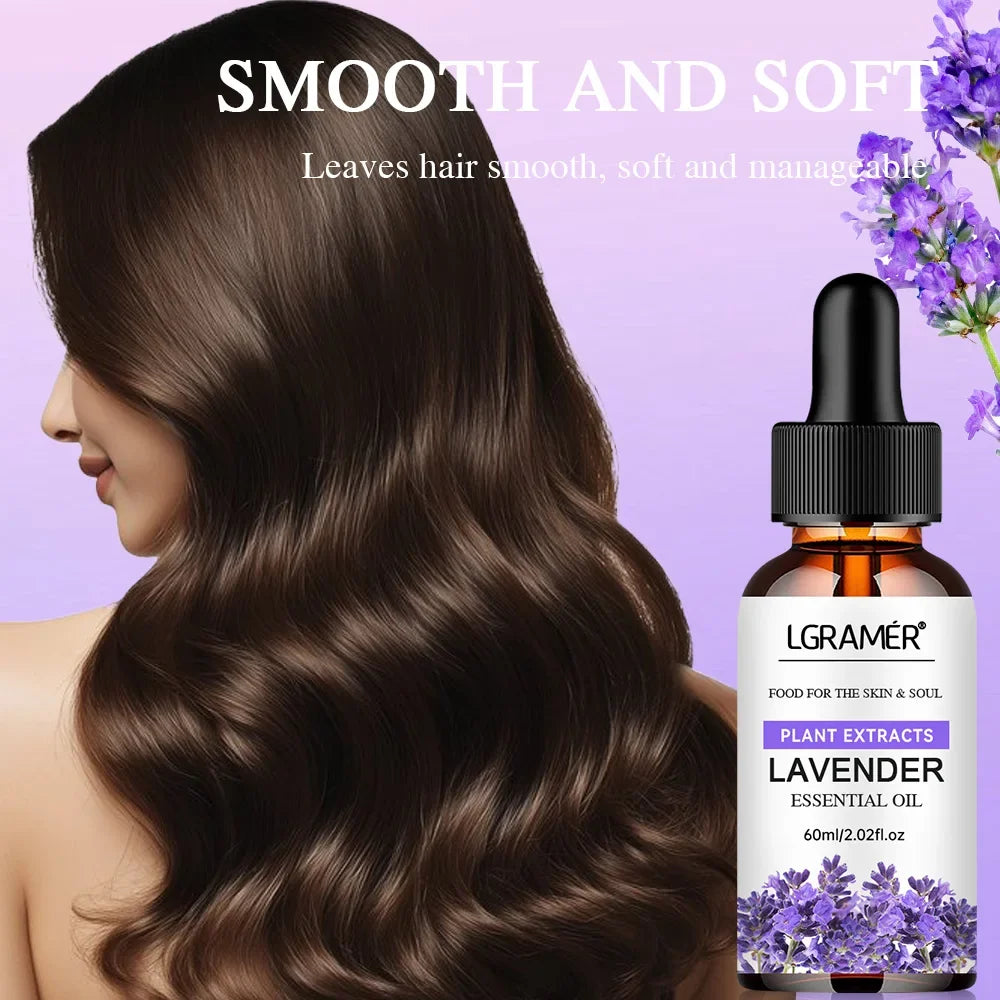 LGRAMER Lavender Essential Oil – Skin Care, Massage & Aroma