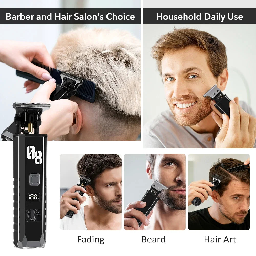 AFDEAL Cordless Hair Clipper & Beard Trimmer with LED Display