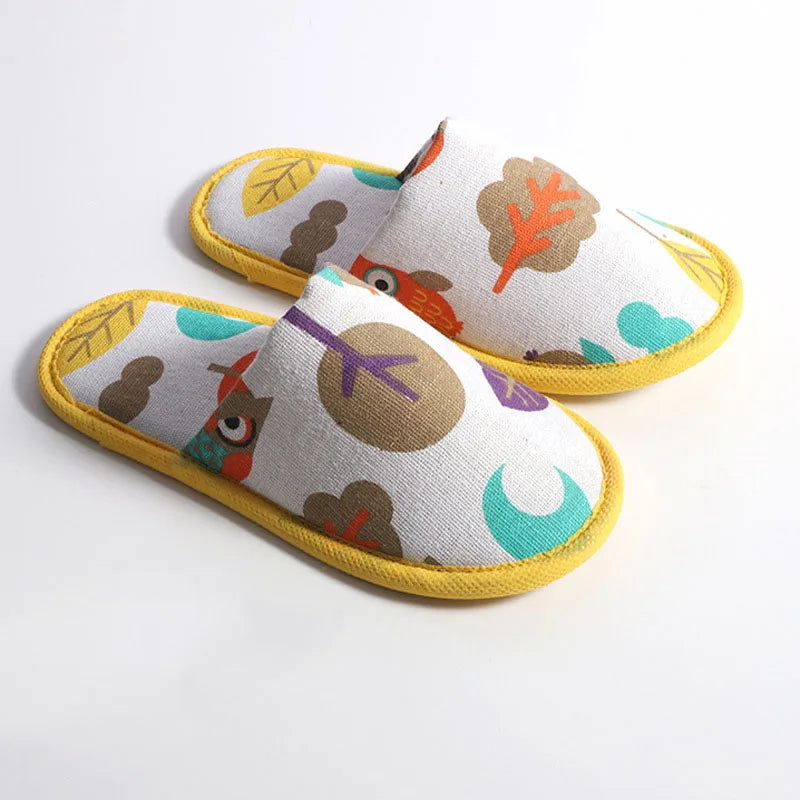 Kids Cartoon Animal Disposable Slippers | Owl Cat Hotel Travel