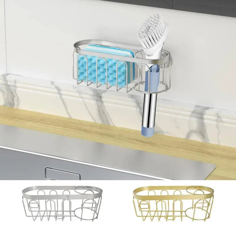 No-Drill Wall Sponge & Brush Holder | Suction Cup Drain Rack