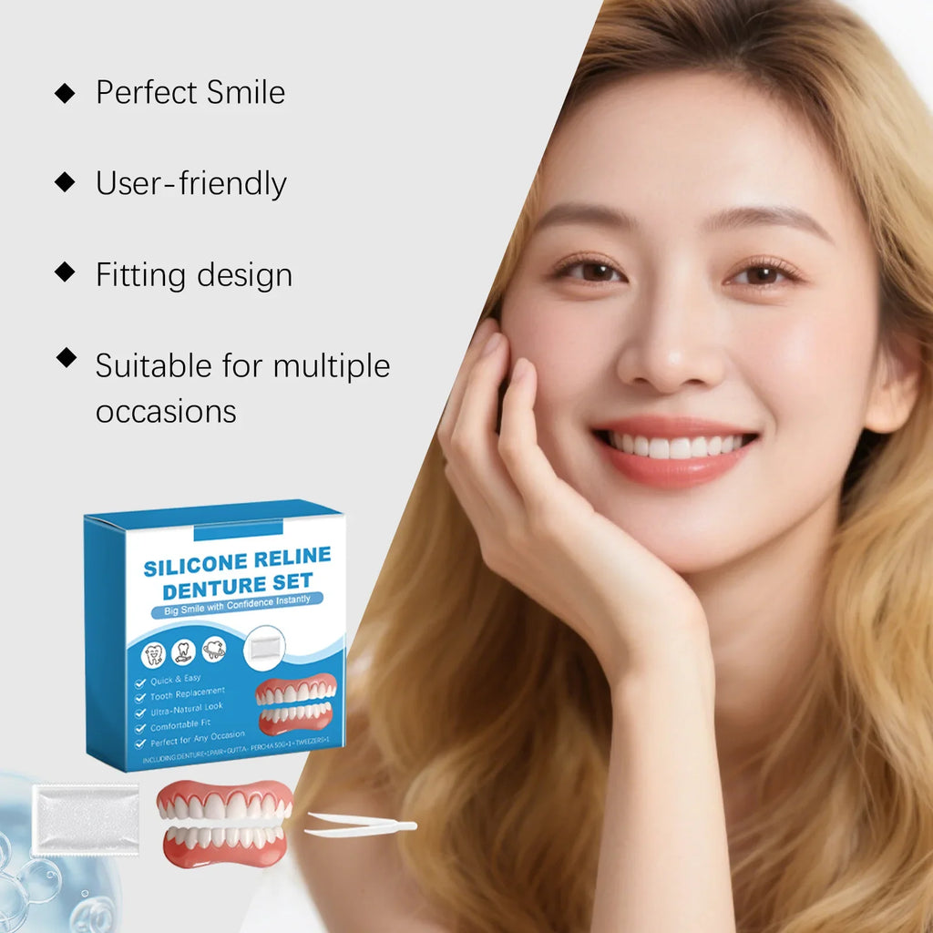 Silicone Reline Denture Set – Natural Fit Fake Teeth Kit
