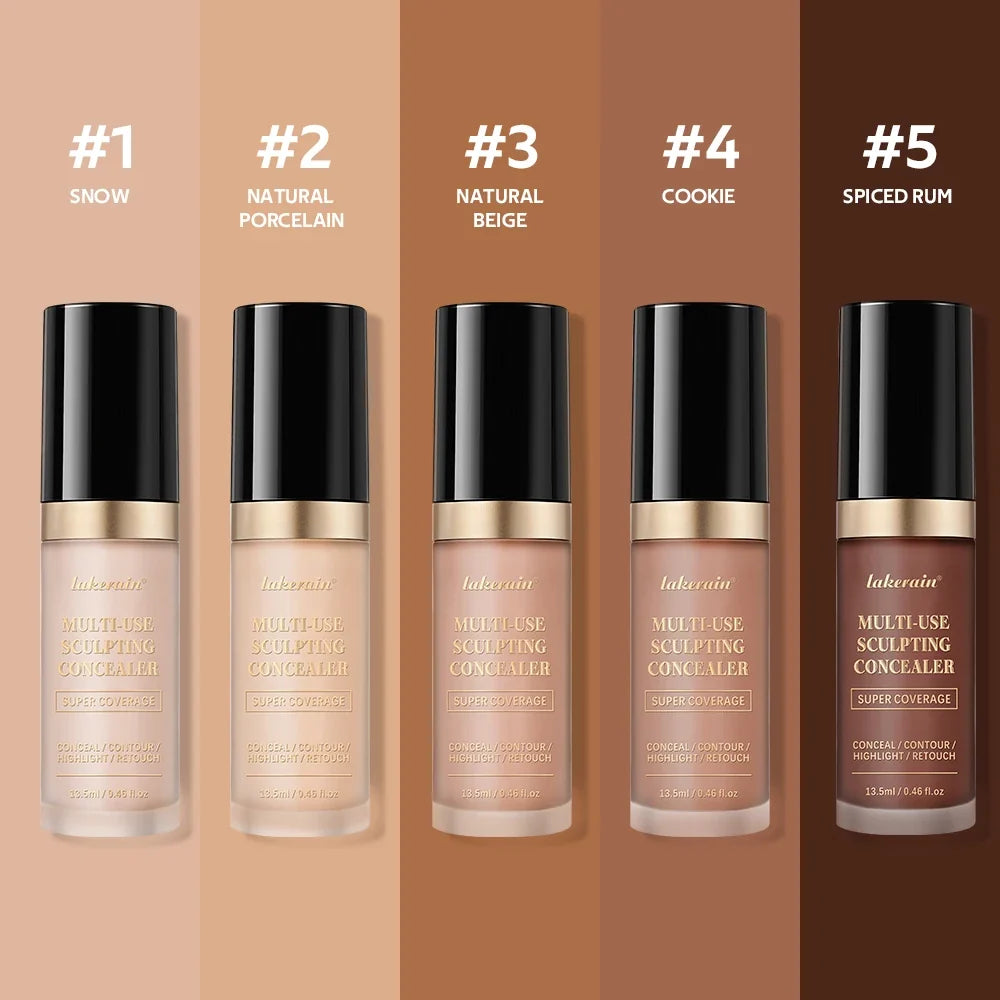 Lakerain 5-Shade Waterproof Matte Concealer & Foundation | Full Coverage
