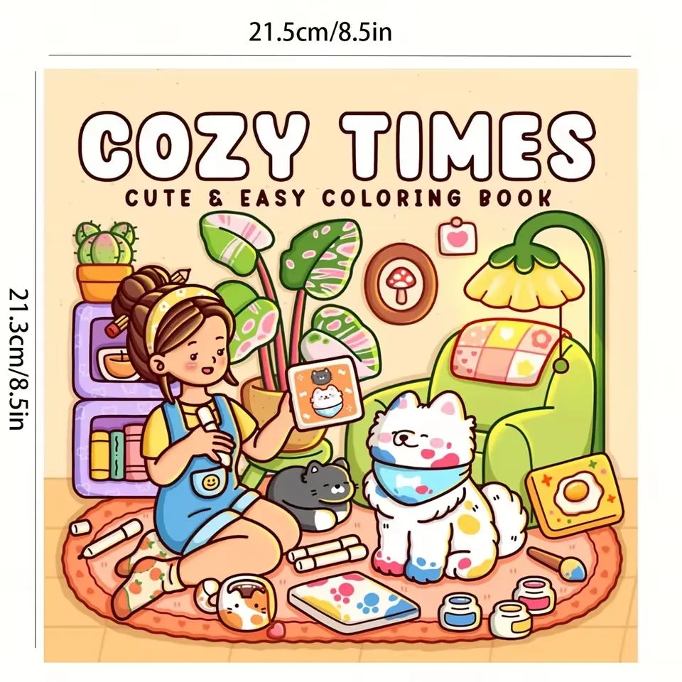Adult Coloring Book Relaxation Cute Easy Designs Stress Relief