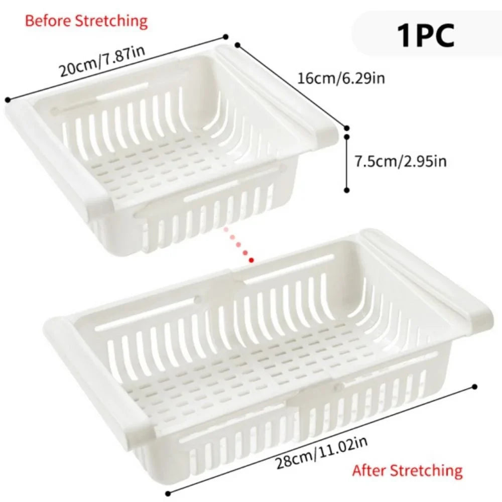 Expandable Fridge Drawer Organizer – Pull-Out Shelf Storage Rack