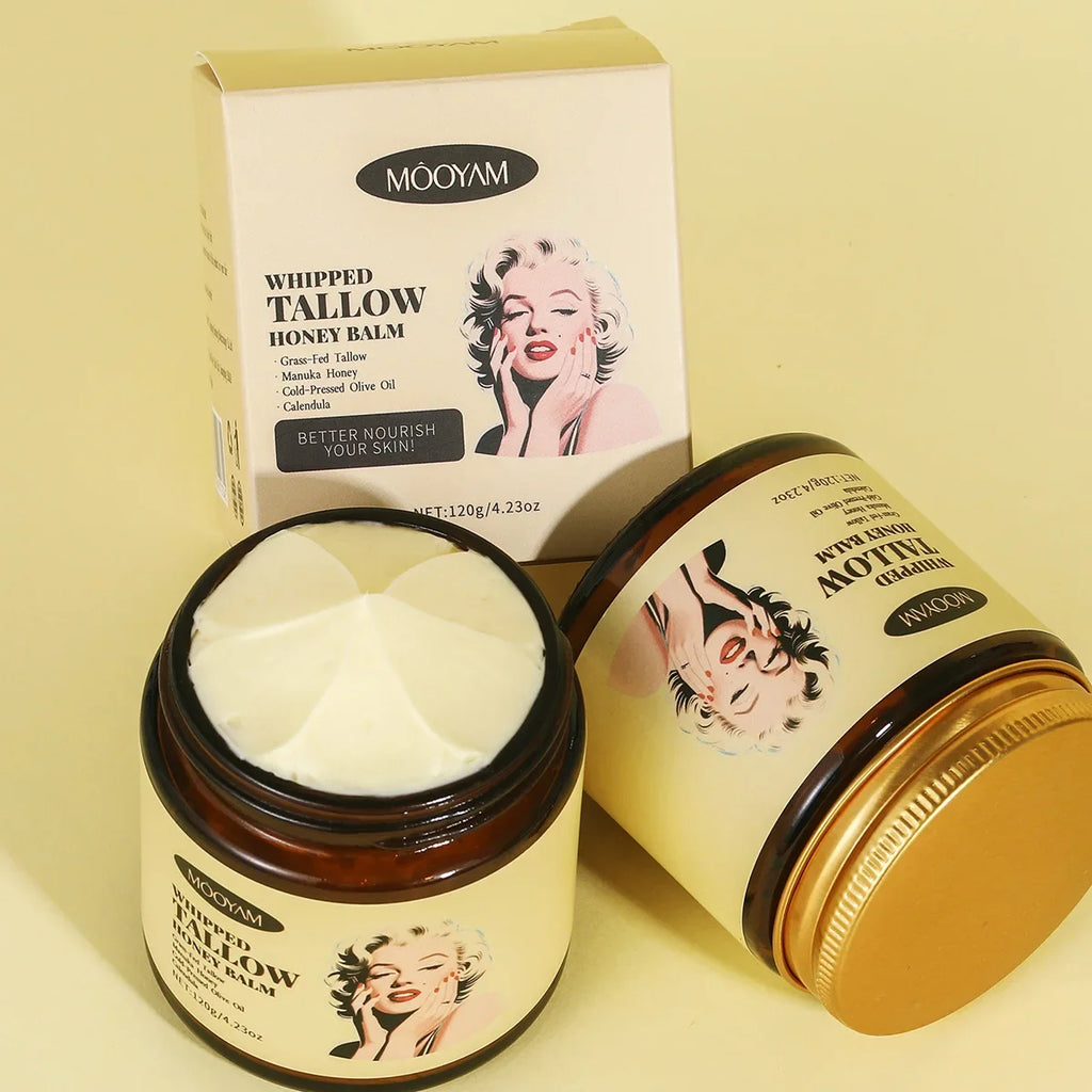 Whipped Beef Tallow Honey Balm Face Moisturizer Body Skin Care Grass