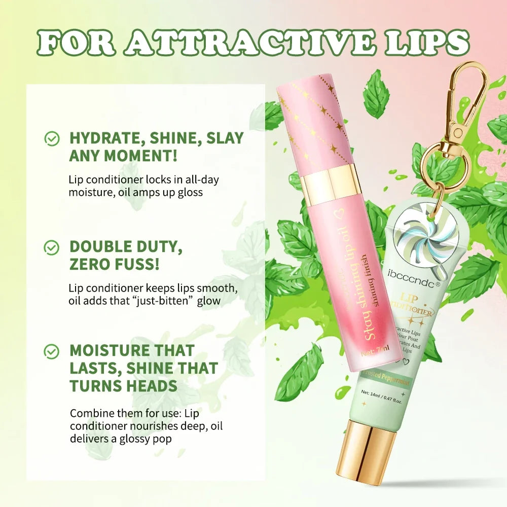 Lip Oil & Lipstick Combo Set – Hydrating Glossy Lip Duo
