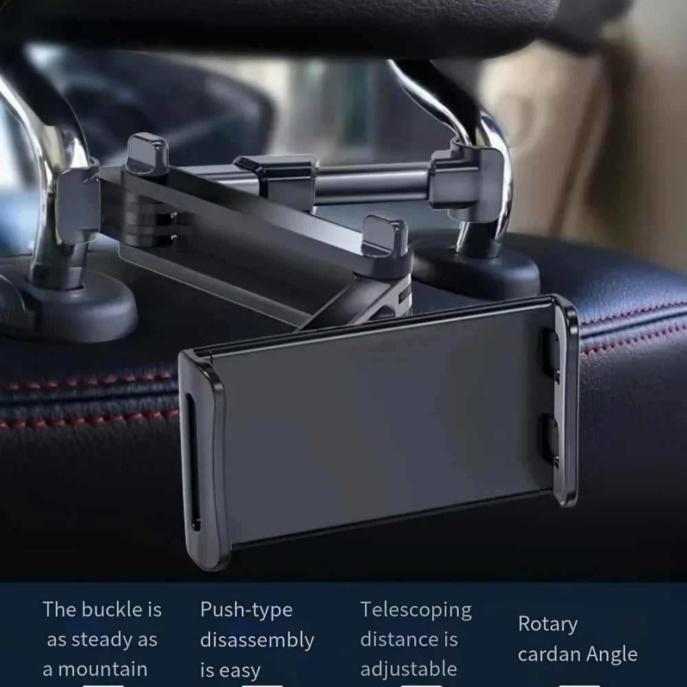 Universal Car Headrest Tablet Holder | 4–13" Backseat Mount