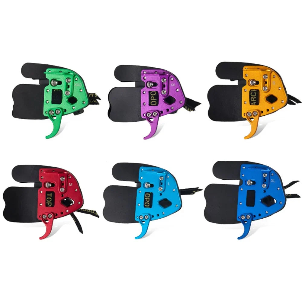 Leather Aluminum Archery Finger Guard Right Handed Reverse Bow