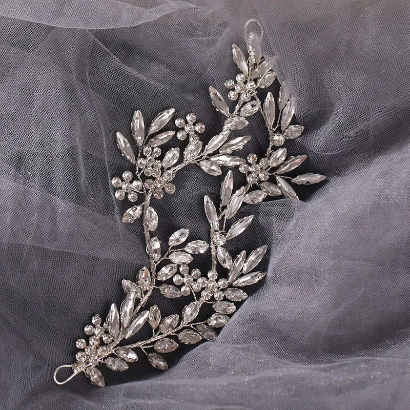 Rhinestone Leaf Headband | Bridal & Party Hair Jewelry